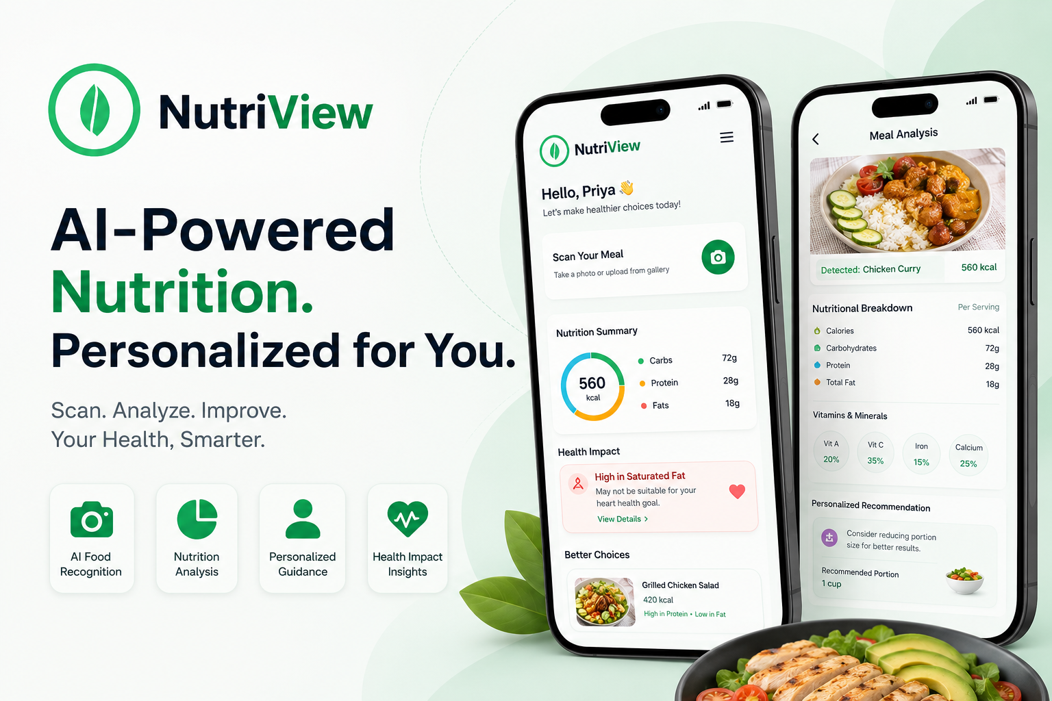 NutriView interface illustration