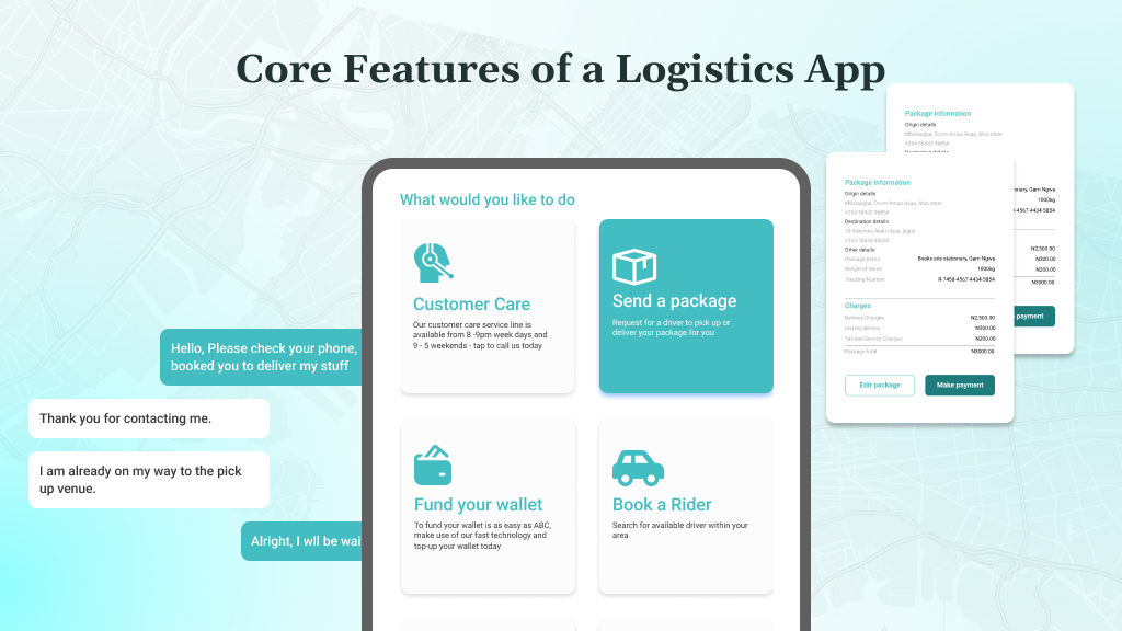 Core Features of a Logistics App