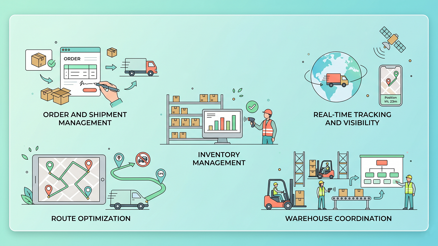 logistics management software managing orders routes and inventory operations